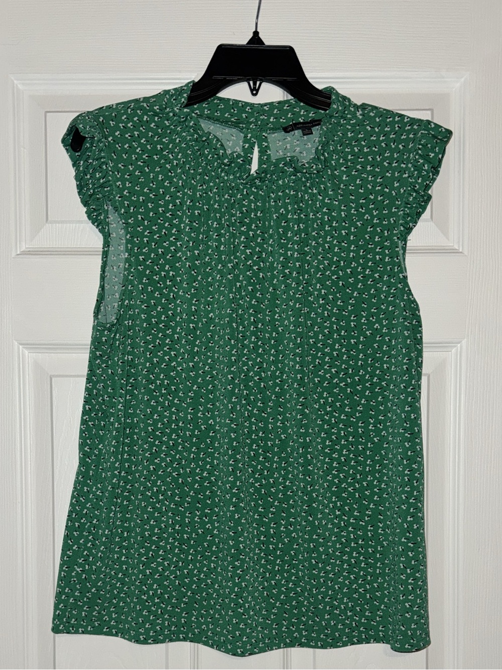Adrianna Papell - Green Floral Cap-Sleeve Blouse